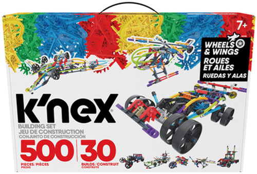 KNEX CLASSICS 500 PC - 30 MODEL WINGS AND WHEELS BUILDING SE