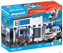 Load image into Gallery viewer, PLAYMOBIL ACTION HEROES: POLICE STATION WITH HELICOPTER PAD