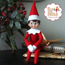 Load image into Gallery viewer, Elf on the Shelf: A Christmas Tradition - Light Skinned Blue Eyed Boy Scout Elf Box Set