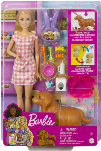 BARBIE NEW BORN PUPS DOLL AND PETS