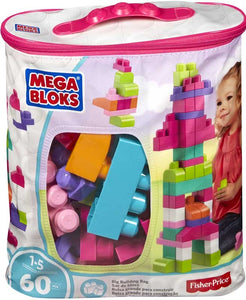 Mega Bloks Building Bag 60 Piece Pink